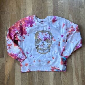 Zadig & Voltaire Tie-Dye Skull Sweater - Pink and Orange